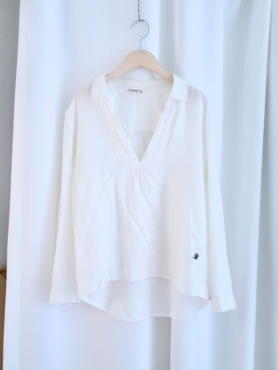[SM2] V neck pleats linen blouse 상품이미지1