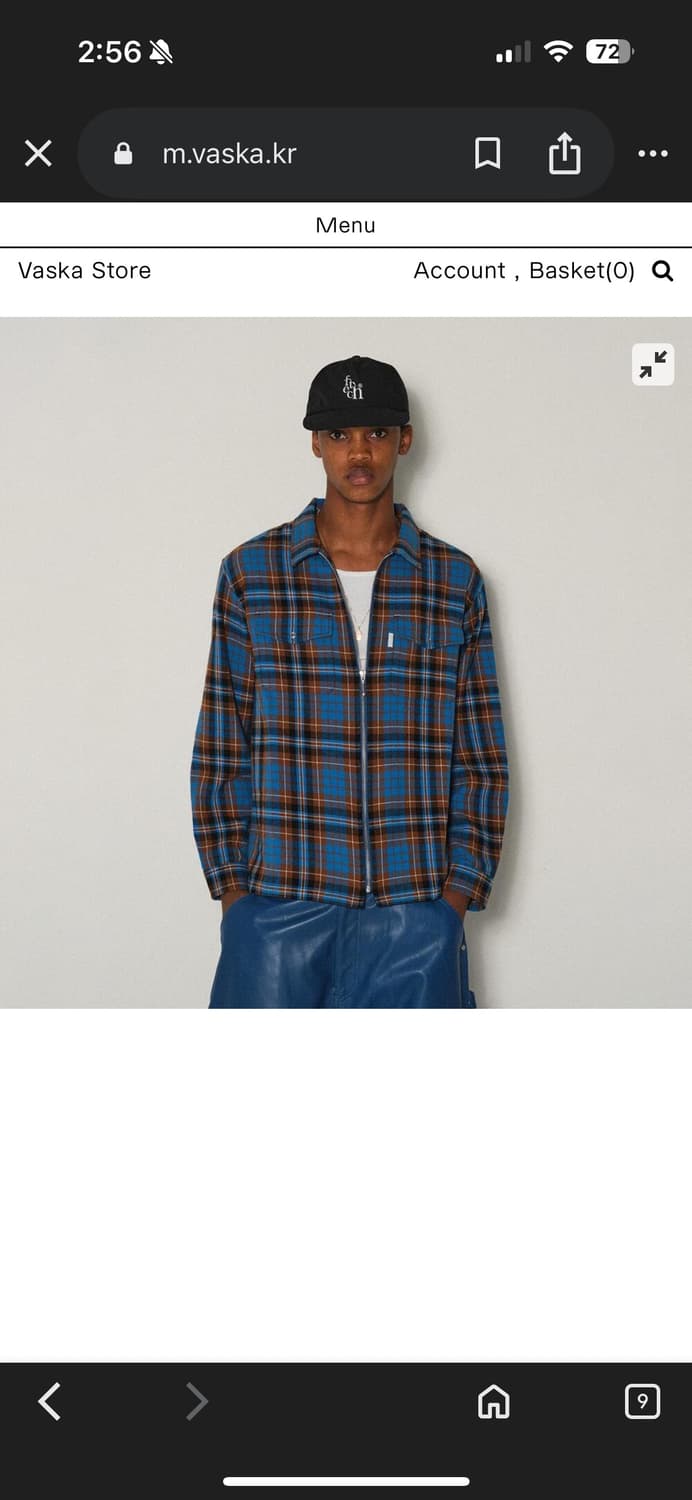 fetch 체크 집업 (새상품 flannel zip up_blue) 상품이미지1