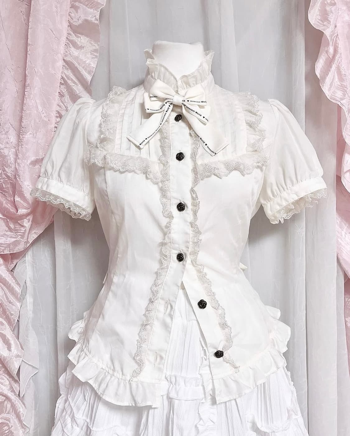 리즈리사 초코리본 서스펜더 원피스+로걀 블라우스 갸루 오네 히메 달천  상품이미지3