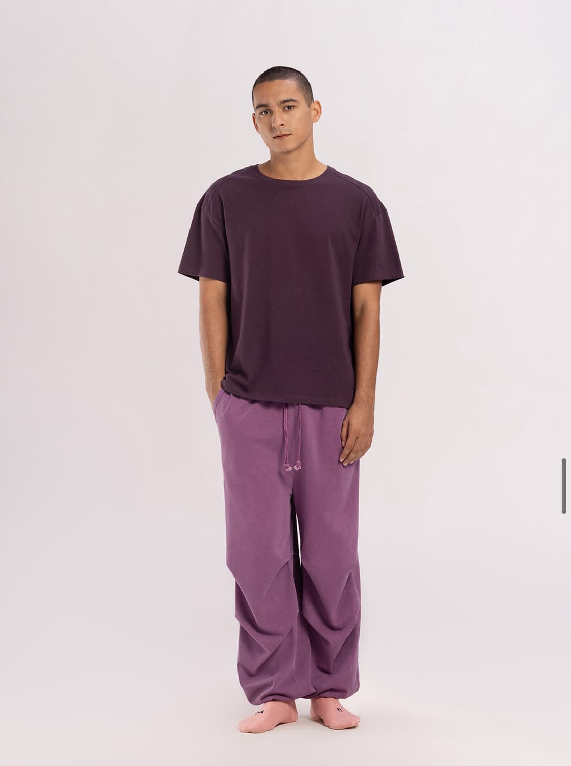 부디무드라 Double tuck pants Berry Conserve M 상품이미지5