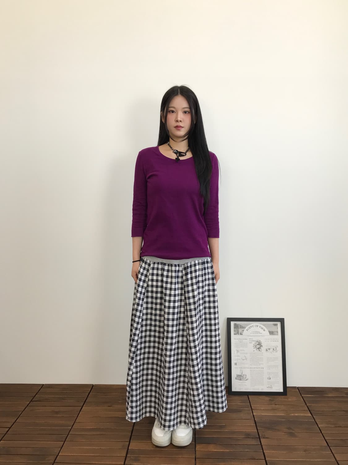 Uniqlo Purple Long Sleeve T-Shirts 상품이미지1