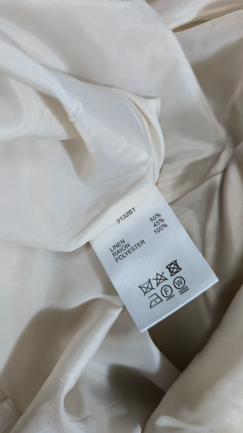 린넨 버튼 롱 원피스 아이보리 나시 뷔스티에 A라인 상품이미지4