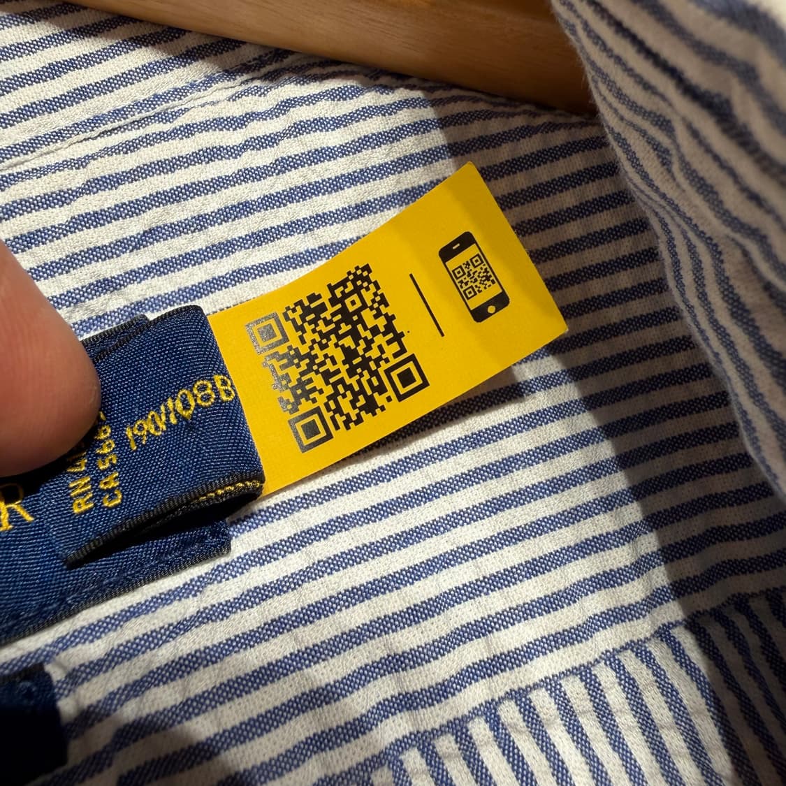 폴로랄프로렌 클래식핏 시어서커 반팔 셔츠 XXL QR 상품이미지3