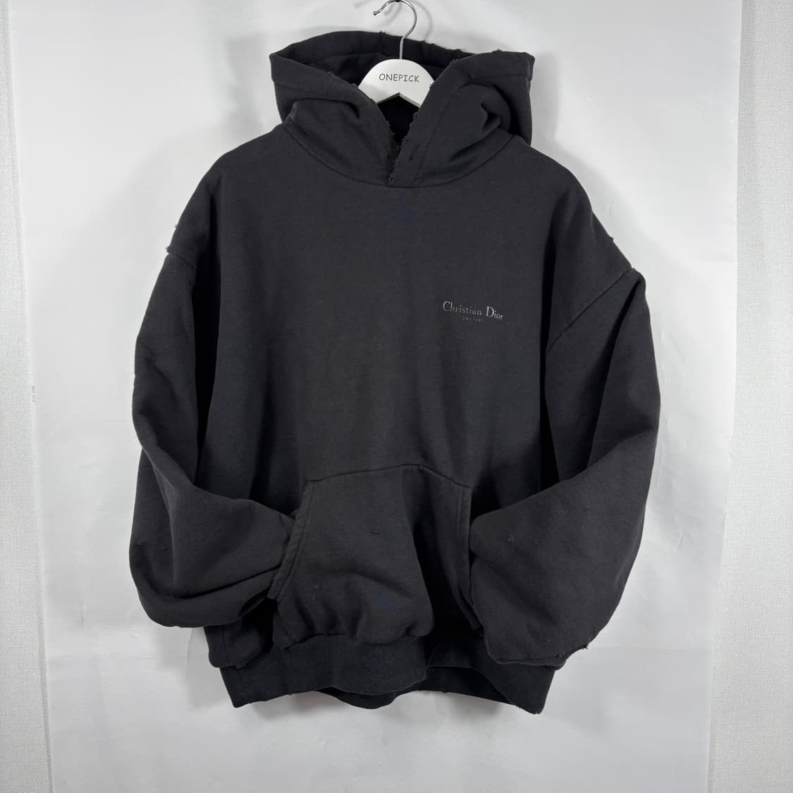(새상품급,정품)디올 꾸뛰르 백로고 후드티 블랙 XXL 상품이미지5