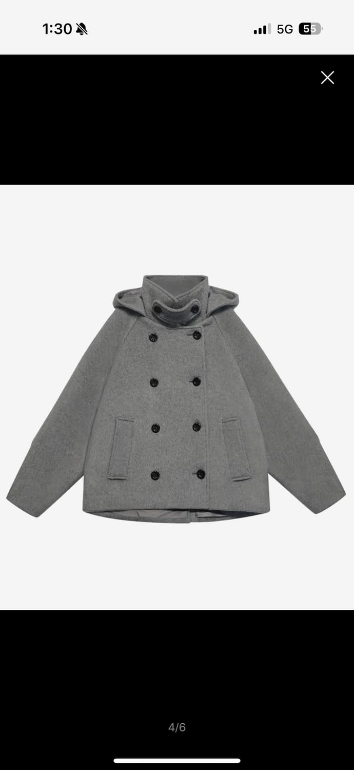 미레코 후드 더블 버튼 코트 상품이미지1