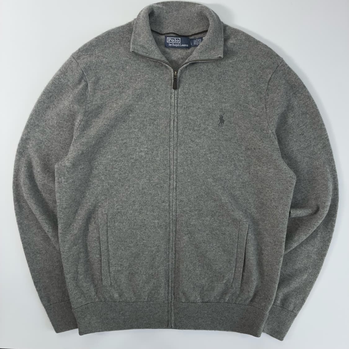 Polo  폴로 랄프로렌 신형 자수 울 그레이 니트 집업  상품이미지1