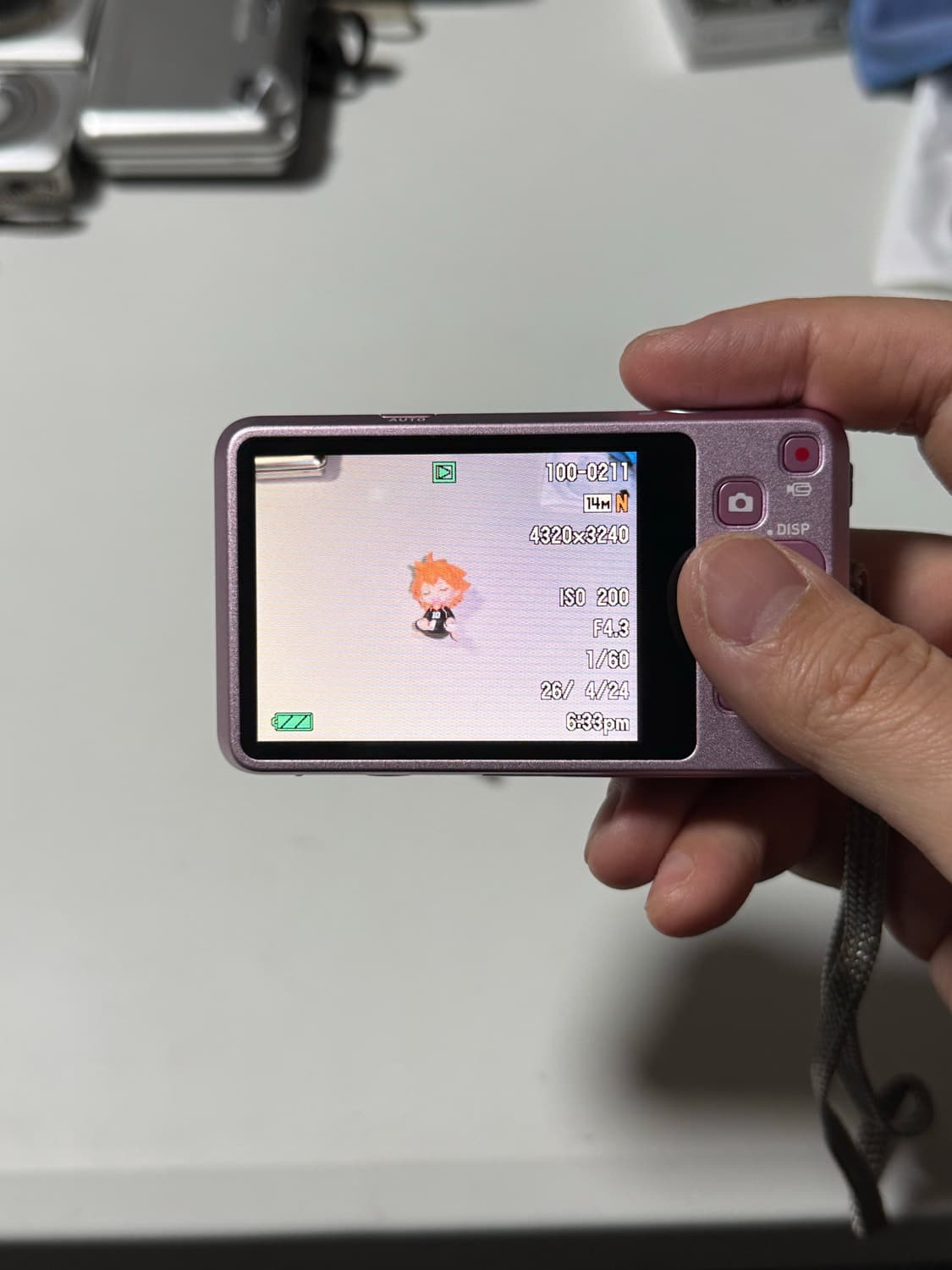 미품 핑크 빛 색감 카시오 엑슬림 ex-z800 작례o 상품이미지9