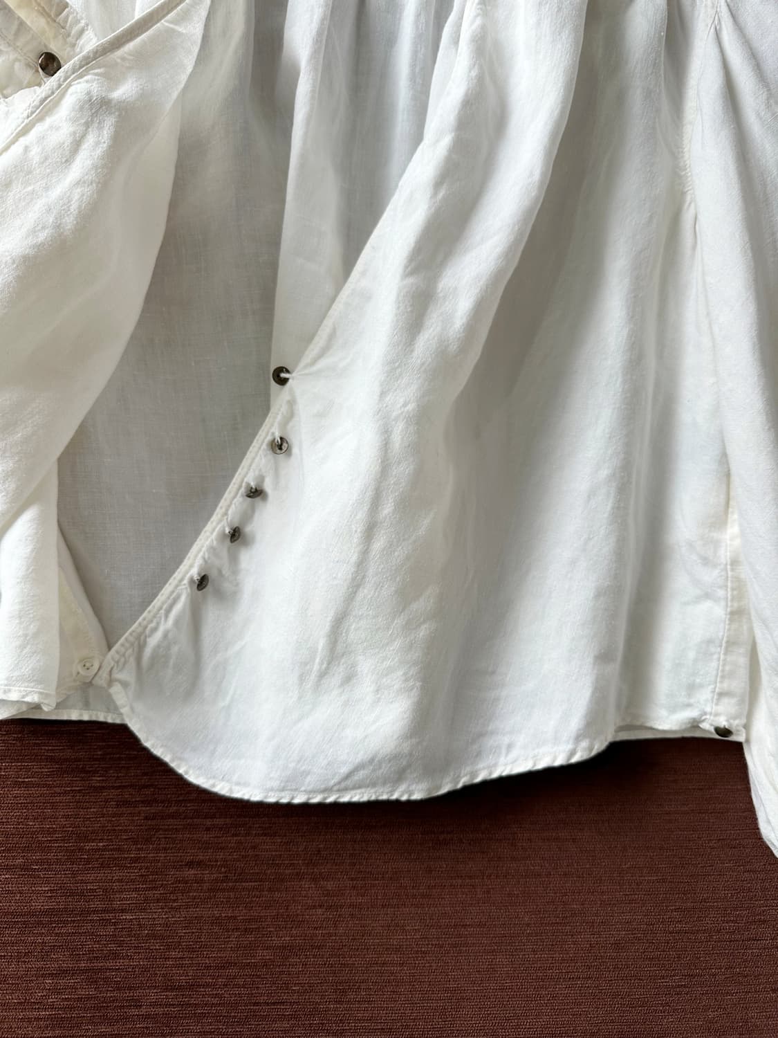 Natural linen design wrap shirt 상품이미지3