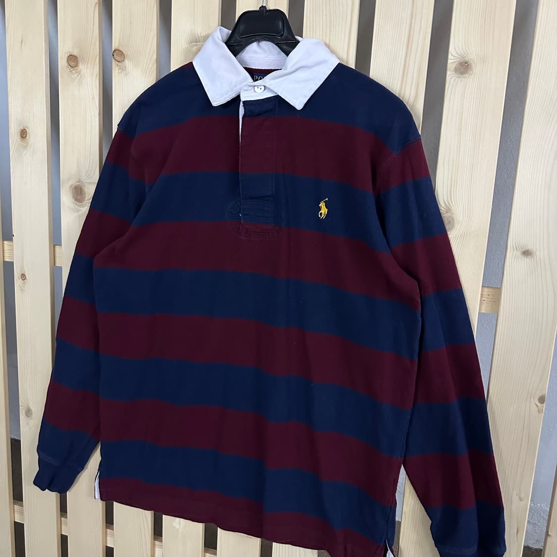 (S) 폴로 랄프로렌 스트라이프 럭비셔츠 럭비티 카라티 상품이미지2