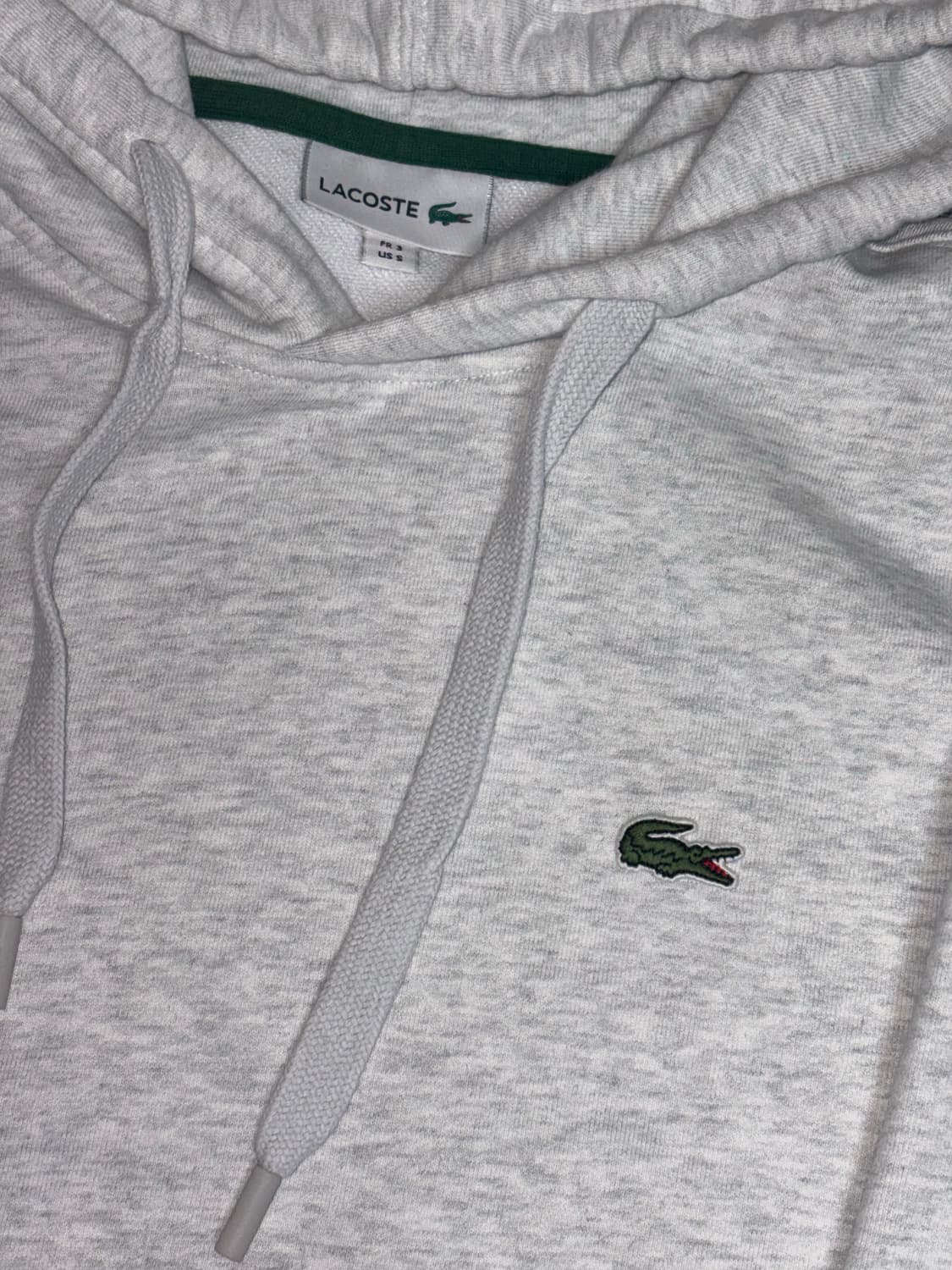 y2k 라코스테 멜란지 베이지 크루넥 기본 후드티 스웻셔츠 상품이미지2