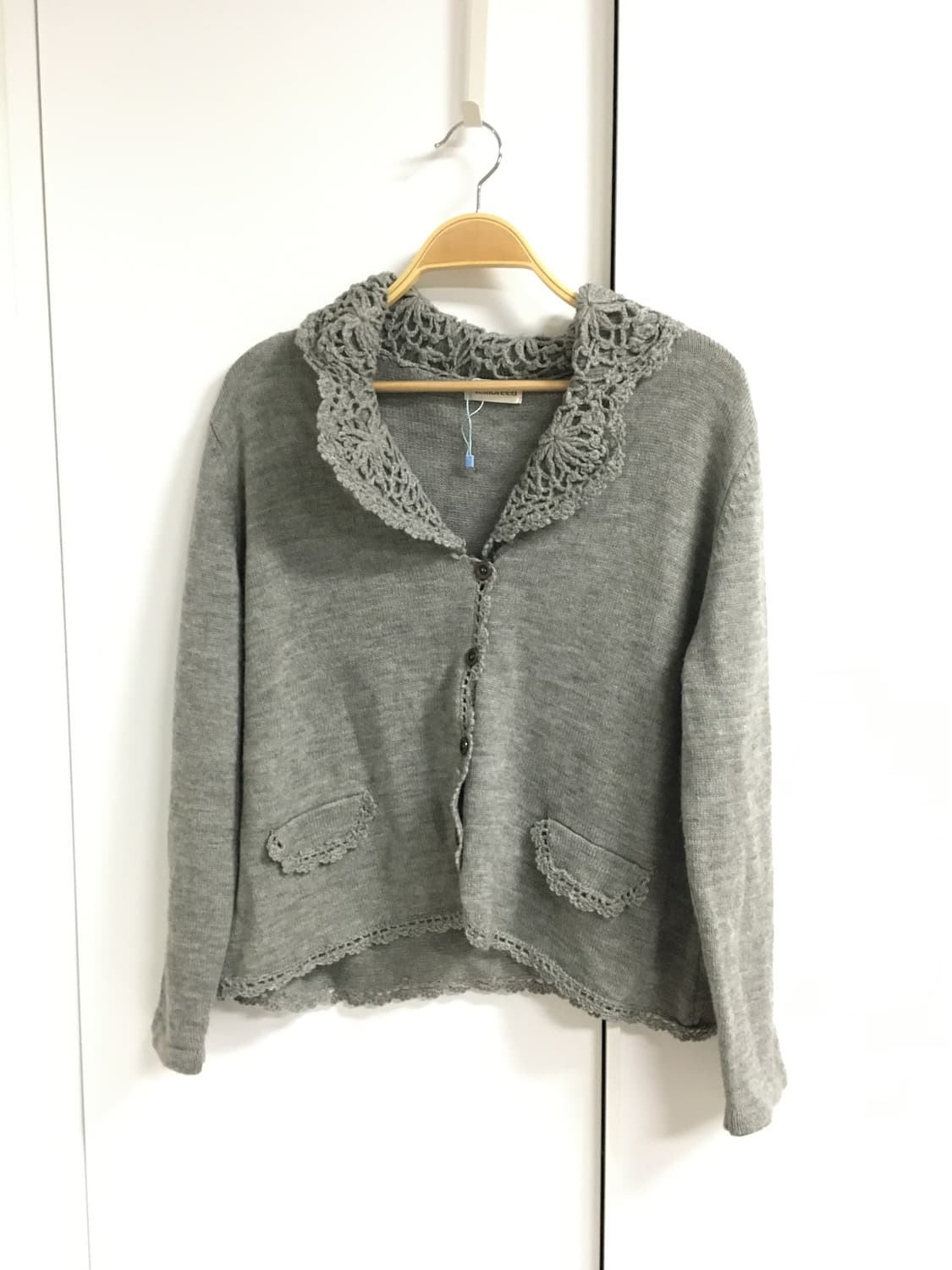 레이스 디테일 그레이 vtg 가디건 상품이미지1