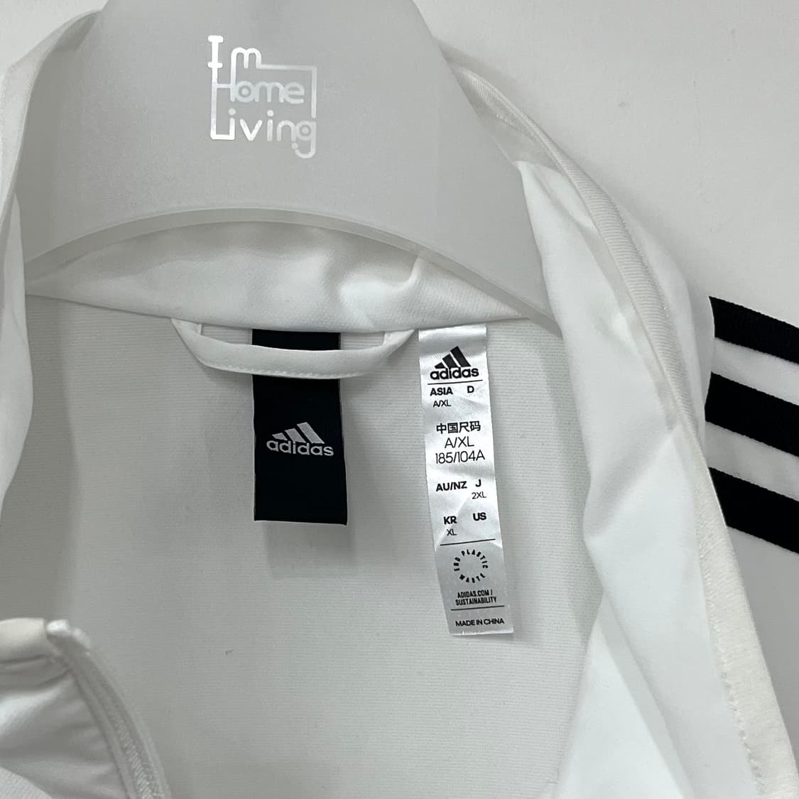 아디다스 화이트 삼선 우븐 바람막이 자켓 상품이미지5