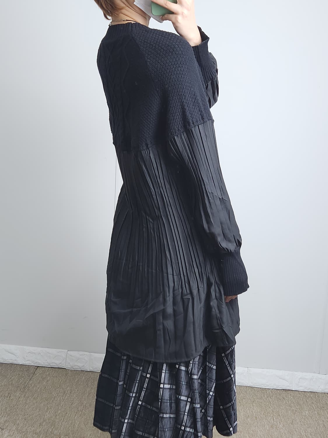 플리츠 니트  블라우스 상품이미지3