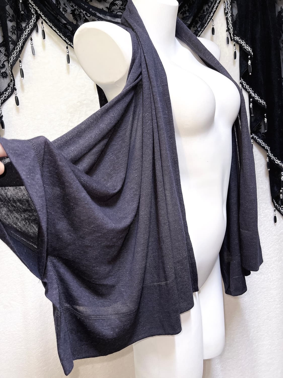 오리엔탈 드레이프 언발 레이어드 조끼 베스트 가디건 로브 페어리그런지 상품이미지6