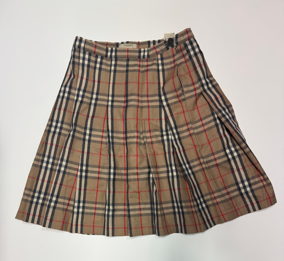 여성 버버리 런던 시그니처 노바체크 양모 플리츠 스커트 상품이미지1