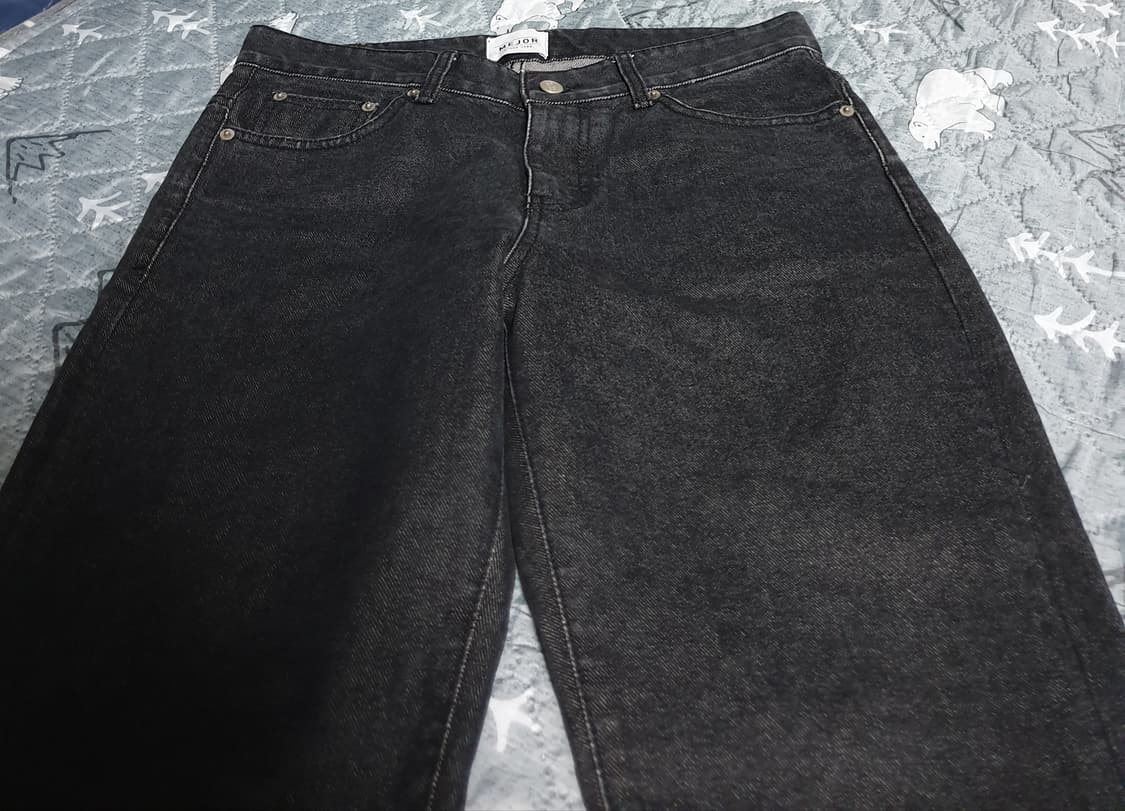 MEHOR 밑단턴업 데님팬츠 흑청 (M) 상품이미지2