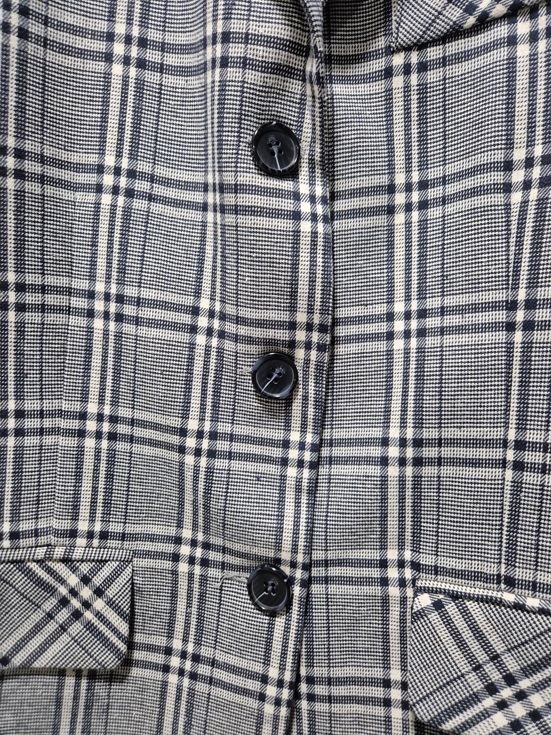 빈티지 체크 패턴 자켓 상품이미지4