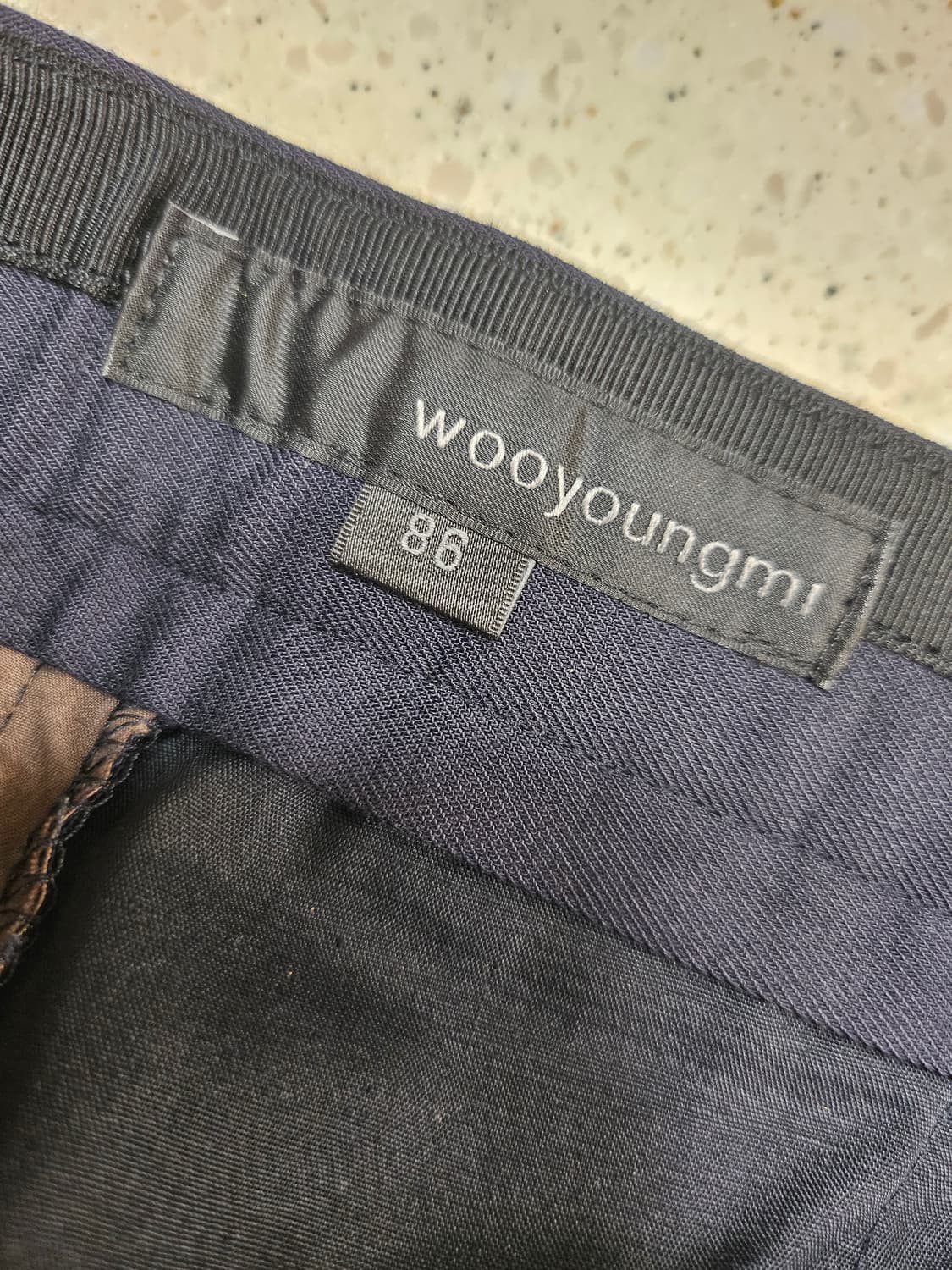 우영미 남성 배색 바지 네이비 86 상품이미지6