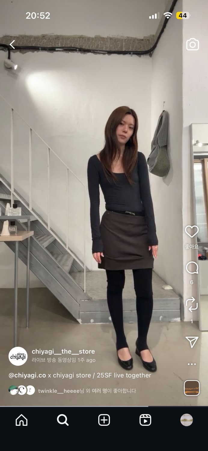 Chiyagi 키야기 Pants Skirt - brown s 상품이미지3