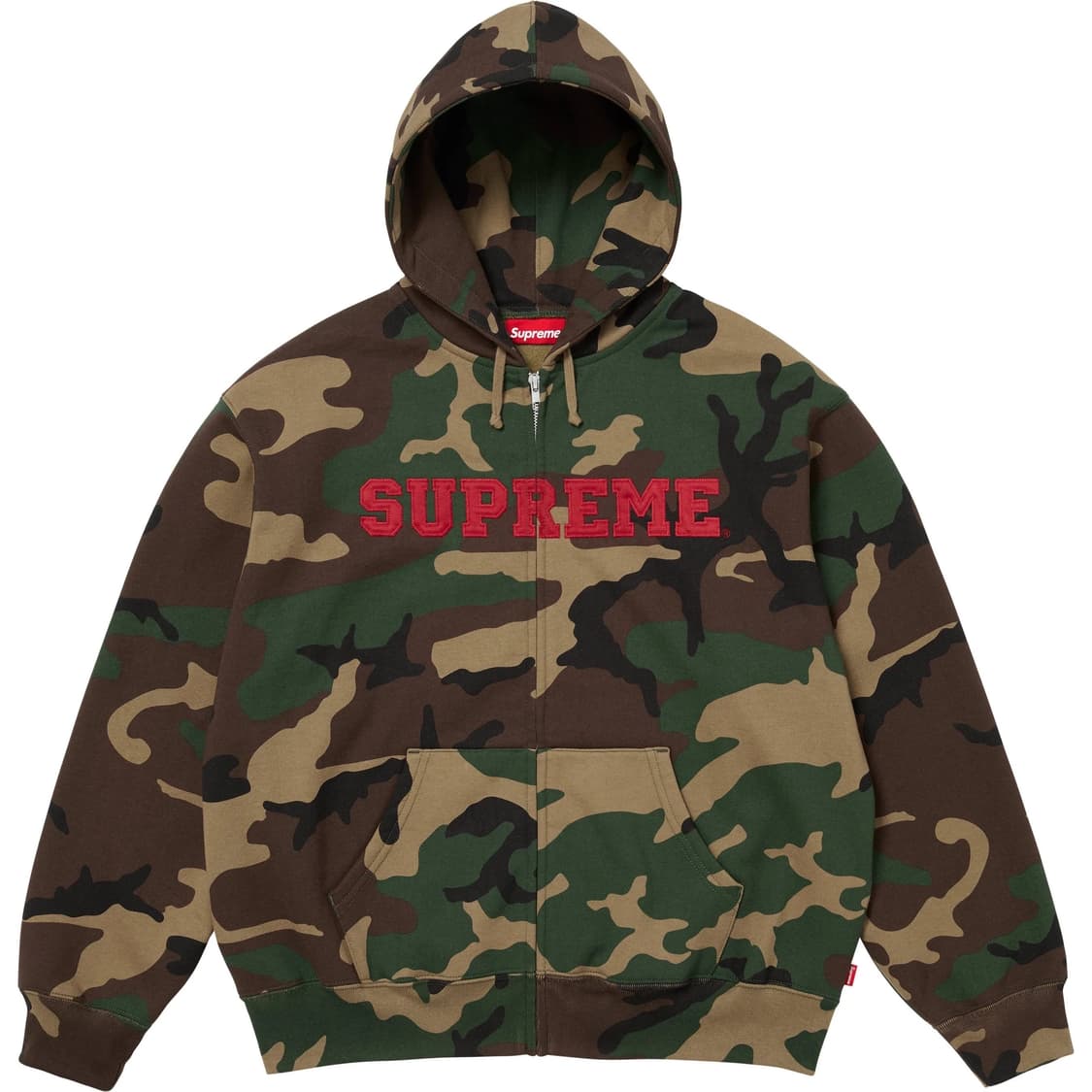 슈프림 25fw 컬리지에이트 아플리케 후디 집업 우드랜드 카모 S 상품이미지1