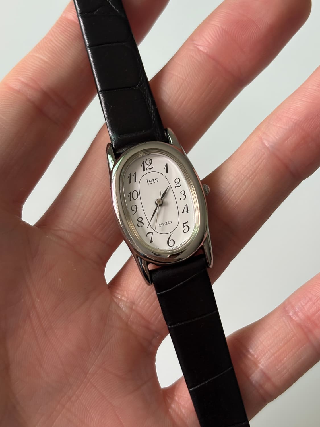 1990년대 Isis 아라빅 인덱스 실버 오벌 쿼츠 여성  상품이미지2