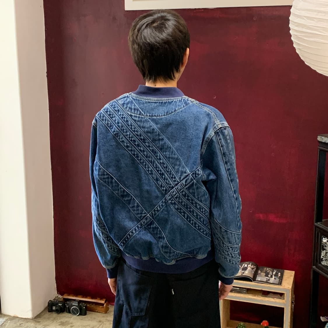 스테판 쿡 패널 데님 바시티 봄버 상품이미지7