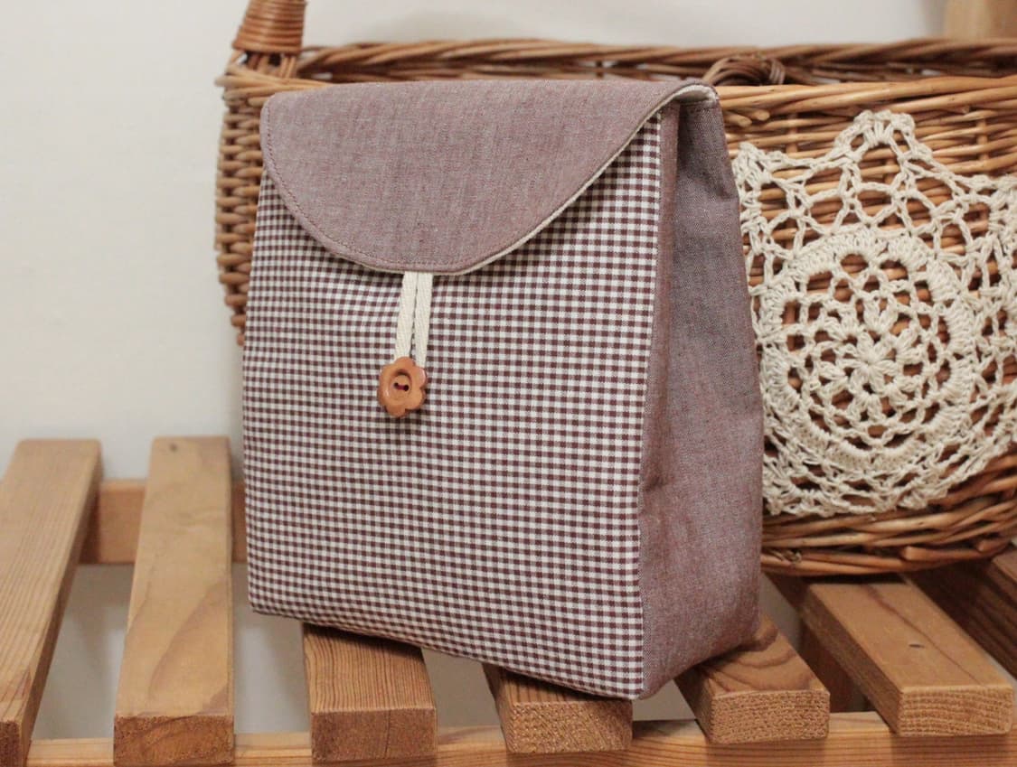 핸드메이드 브라운 단추 파우치 상품이미지1