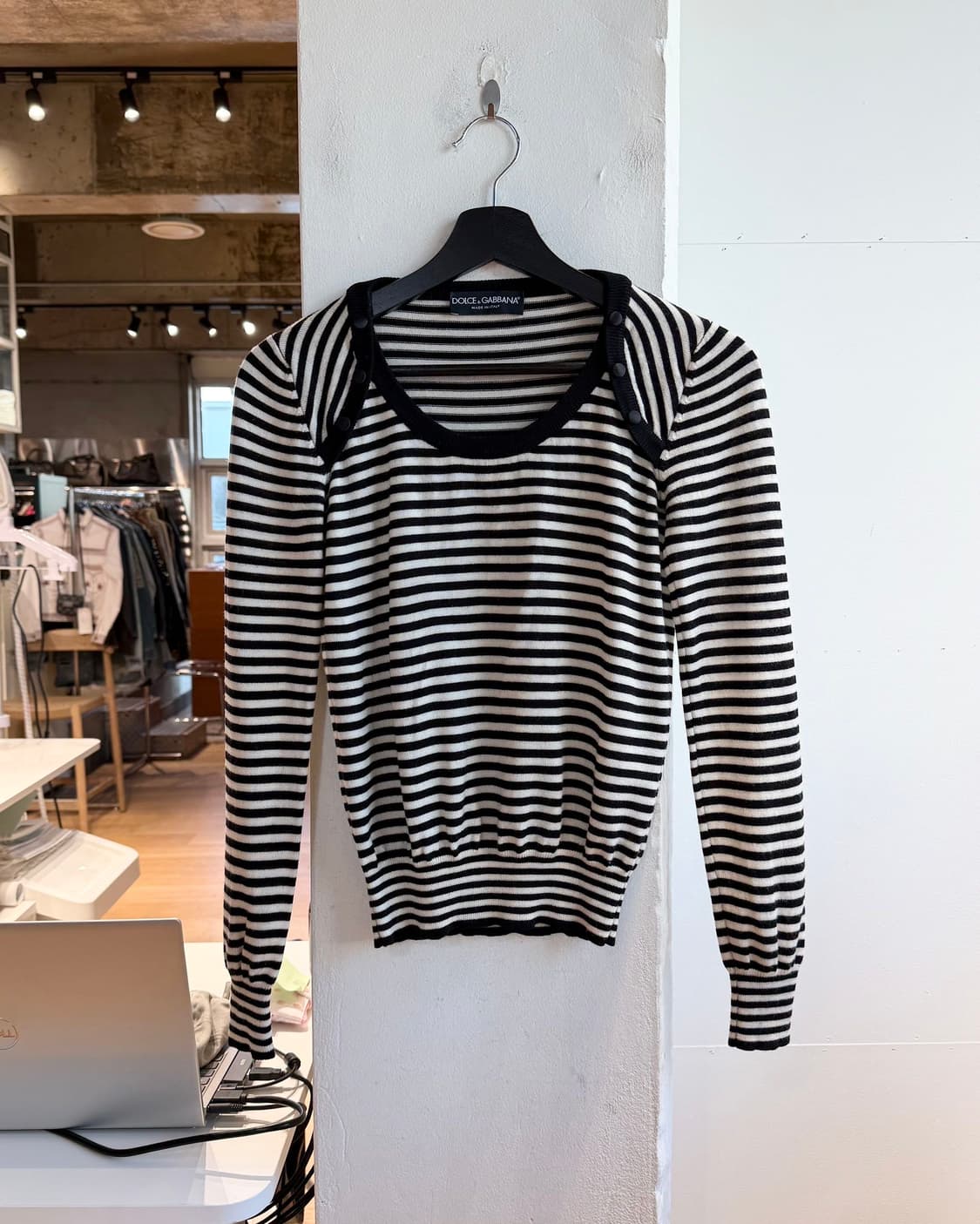 돌체앤가바나 스트라이프 블랙 스트라이프 니트 상품이미지2