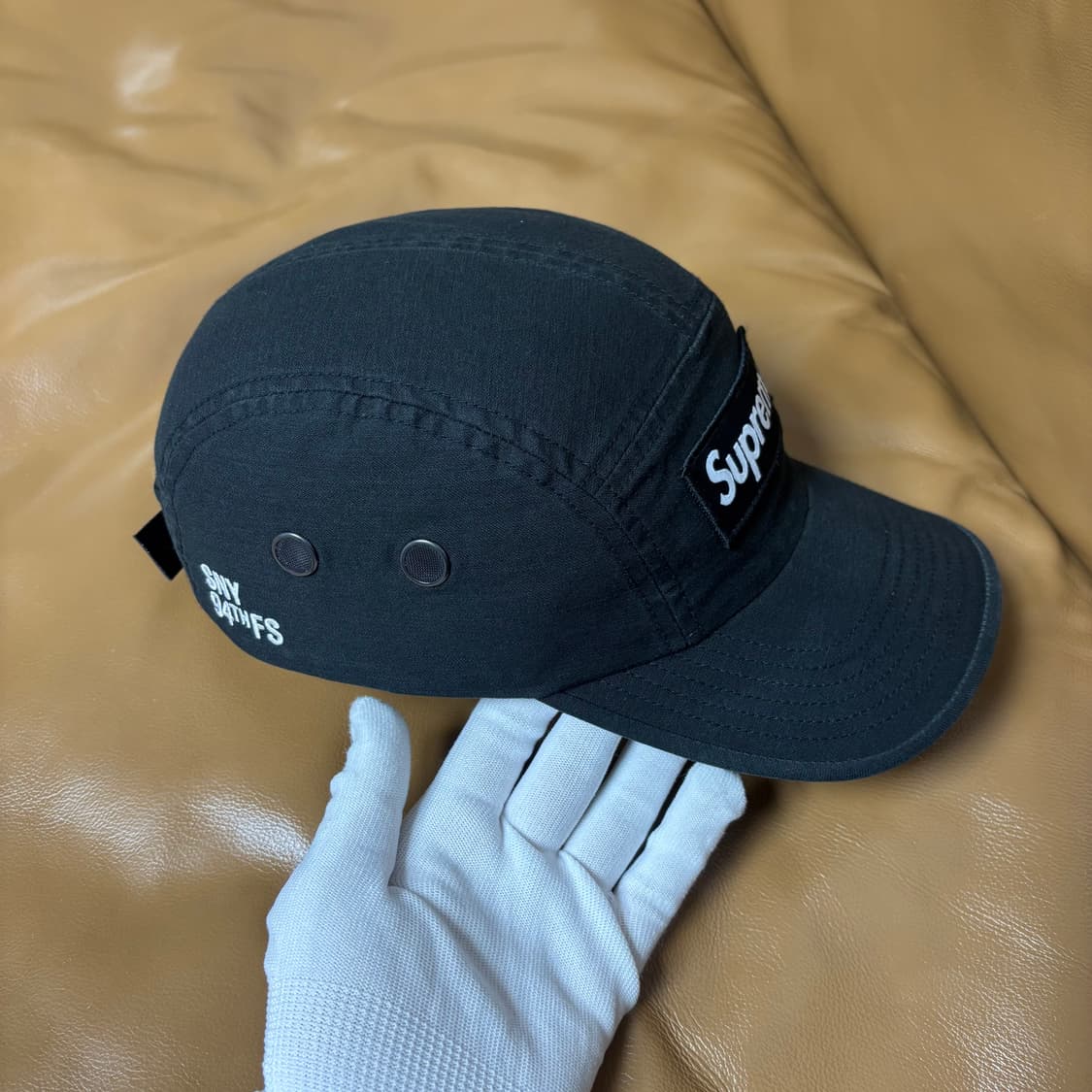 슈프림 캠프캡 모자 박스로고 22fw 밀리터리 블랙 상품이미지4