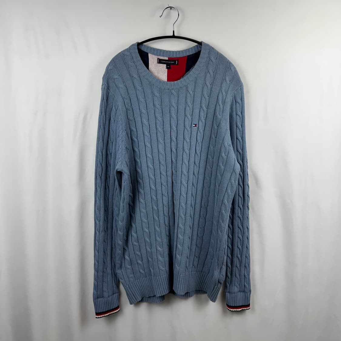 (2XL) 타미힐피거 케이블 꽈배기 니트 스카이블루 상품이미지2
