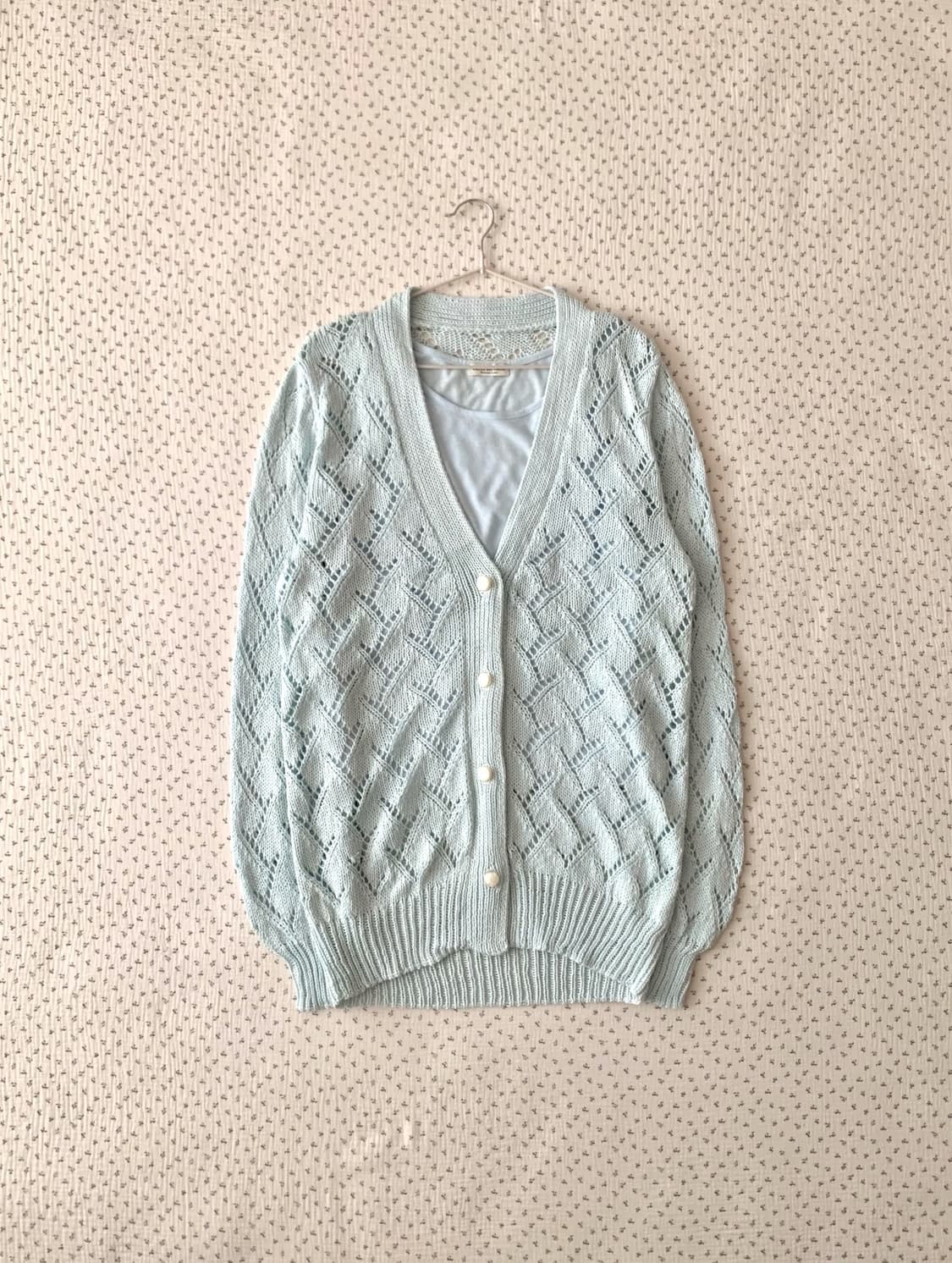 하늘 크로쉐 롱 가디건 상품이미지1