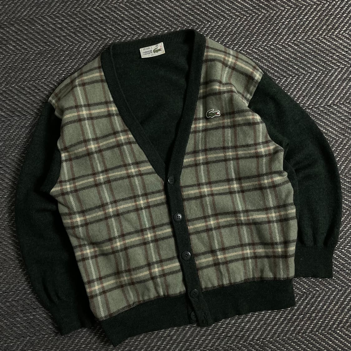 라코스테 아카이브 울 혼방 빈티지 체크 가디건y 3787 상품이미지1