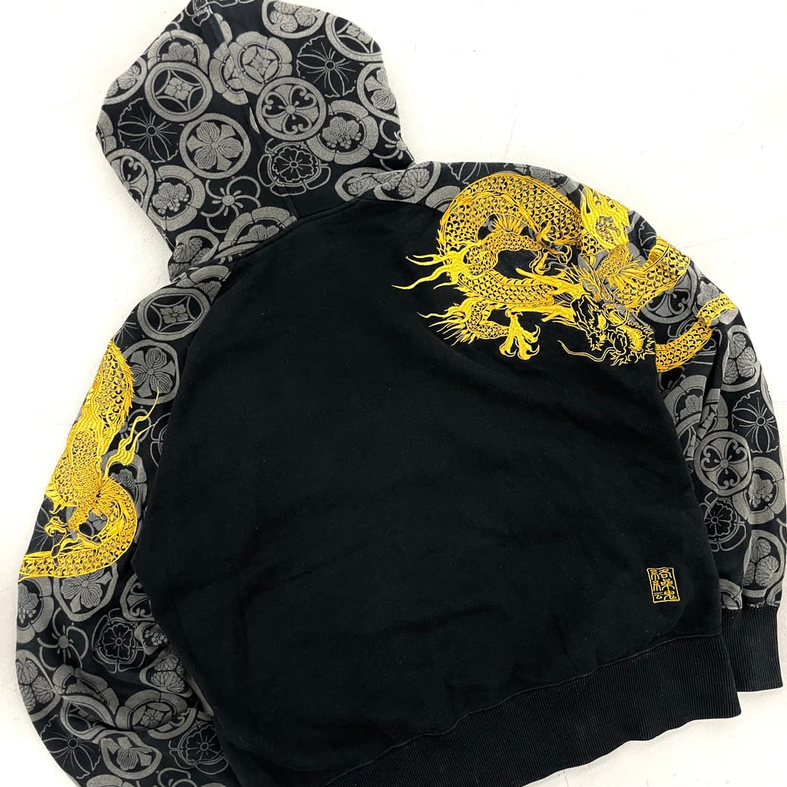 카라쿠리 타마시 드래곤 용 자수 오리엔탈 후드집업 상품이미지4