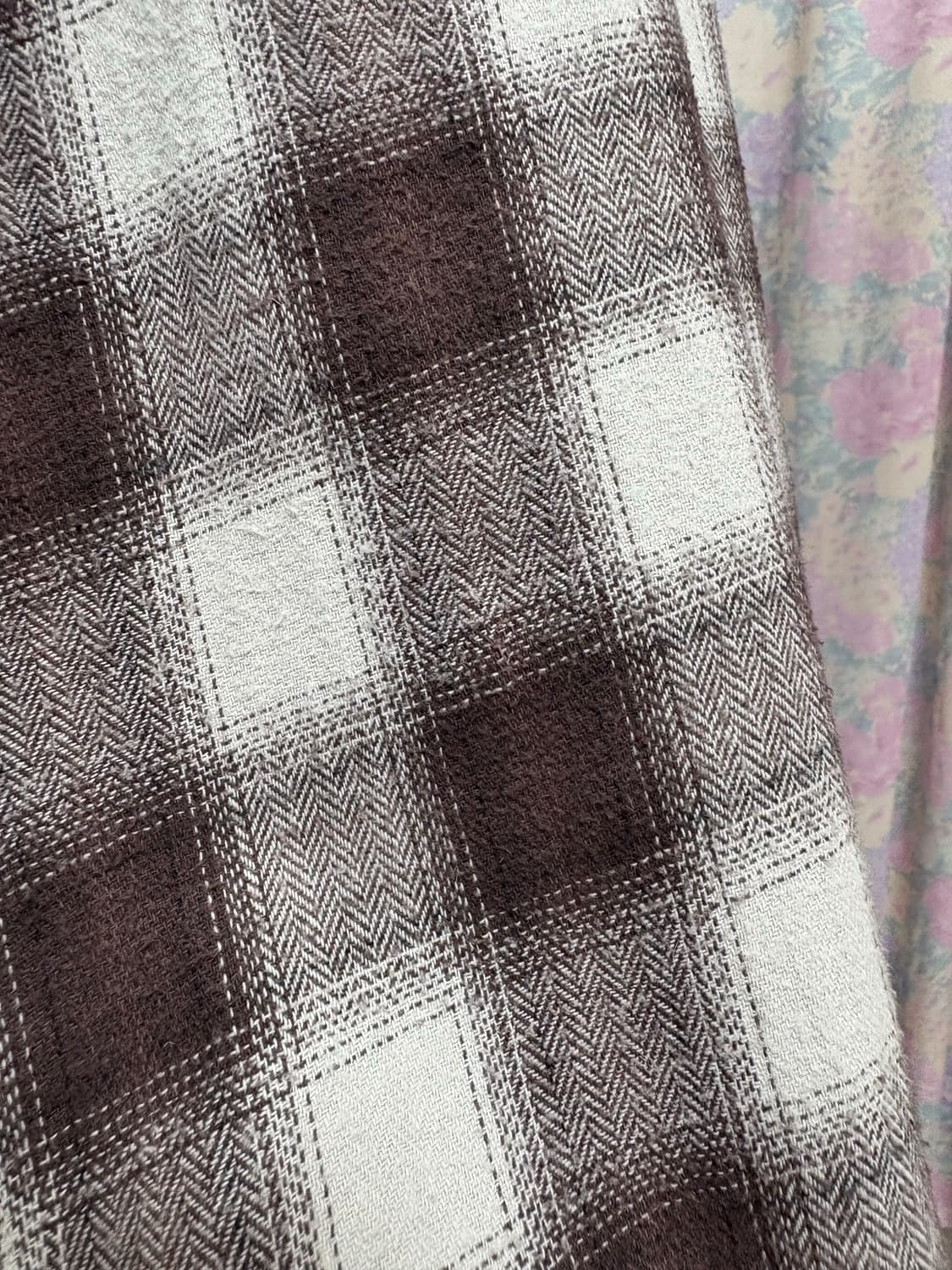 브라운 체크 레이어드 블라우스 상품이미지10