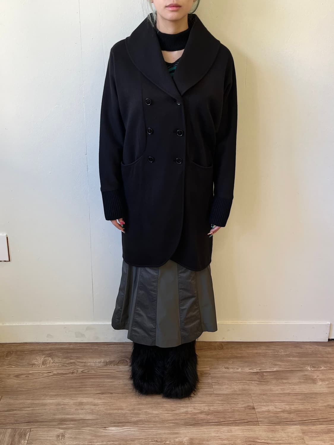 MISSONI 숄 카라 블랙 코트 상품이미지8