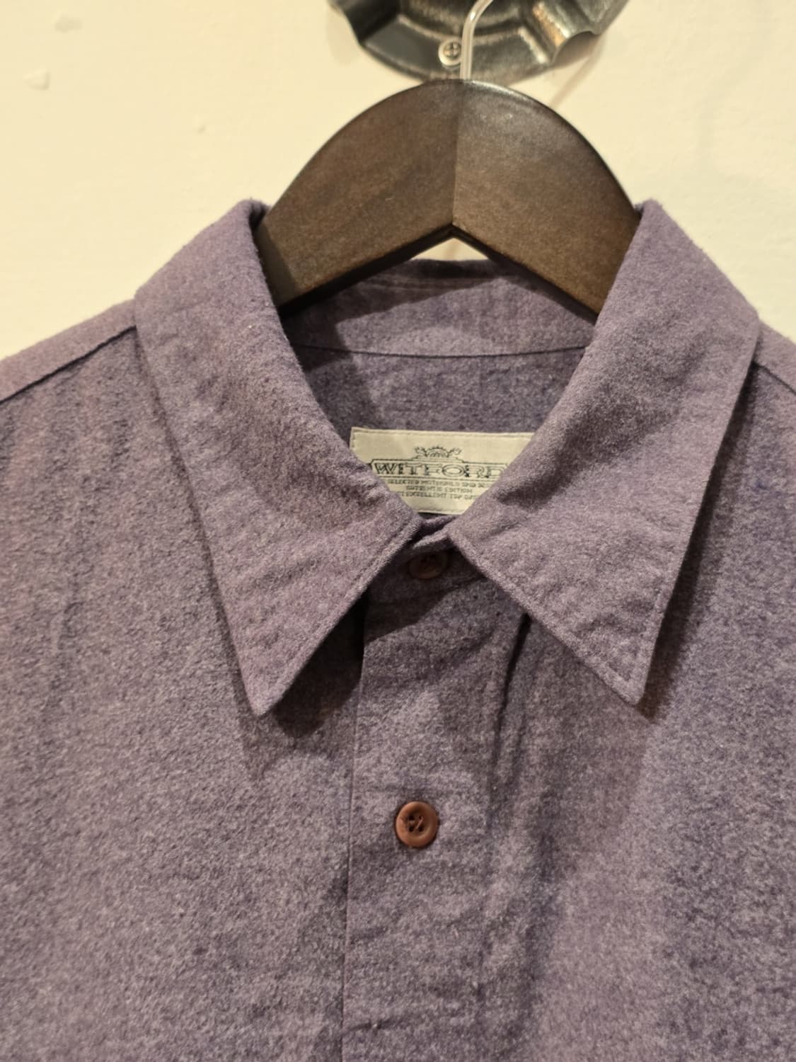 90s WITFORD Solid Flannel Work Shirt 상품이미지3