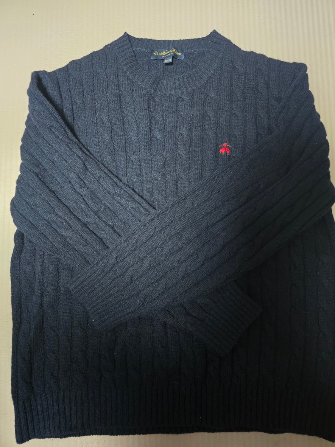 브룩스브라더스 울 케이블 니트 네이비 상품이미지1