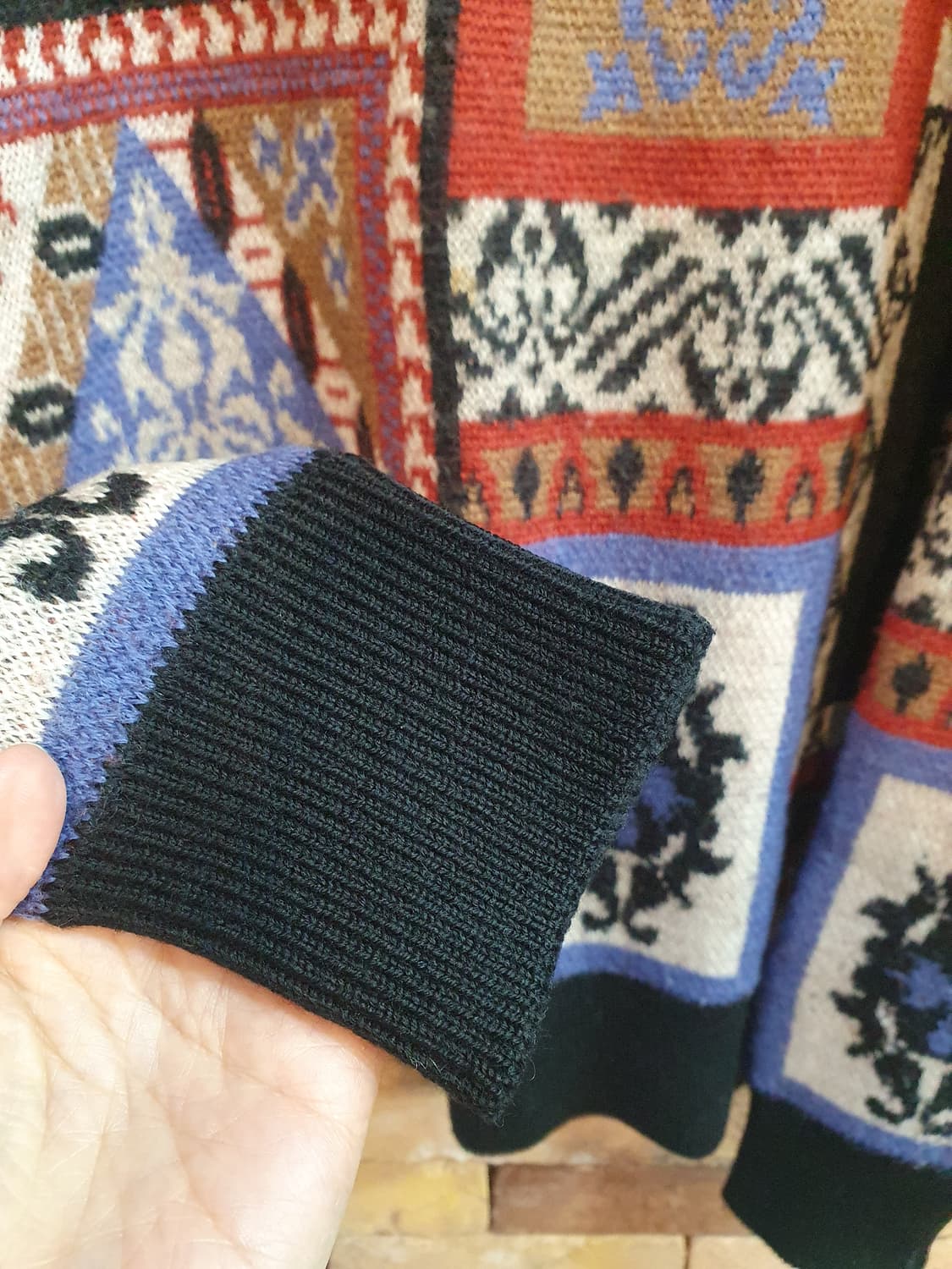 이태리 Modighani 빈티지 패턴 니트 L 상품이미지4