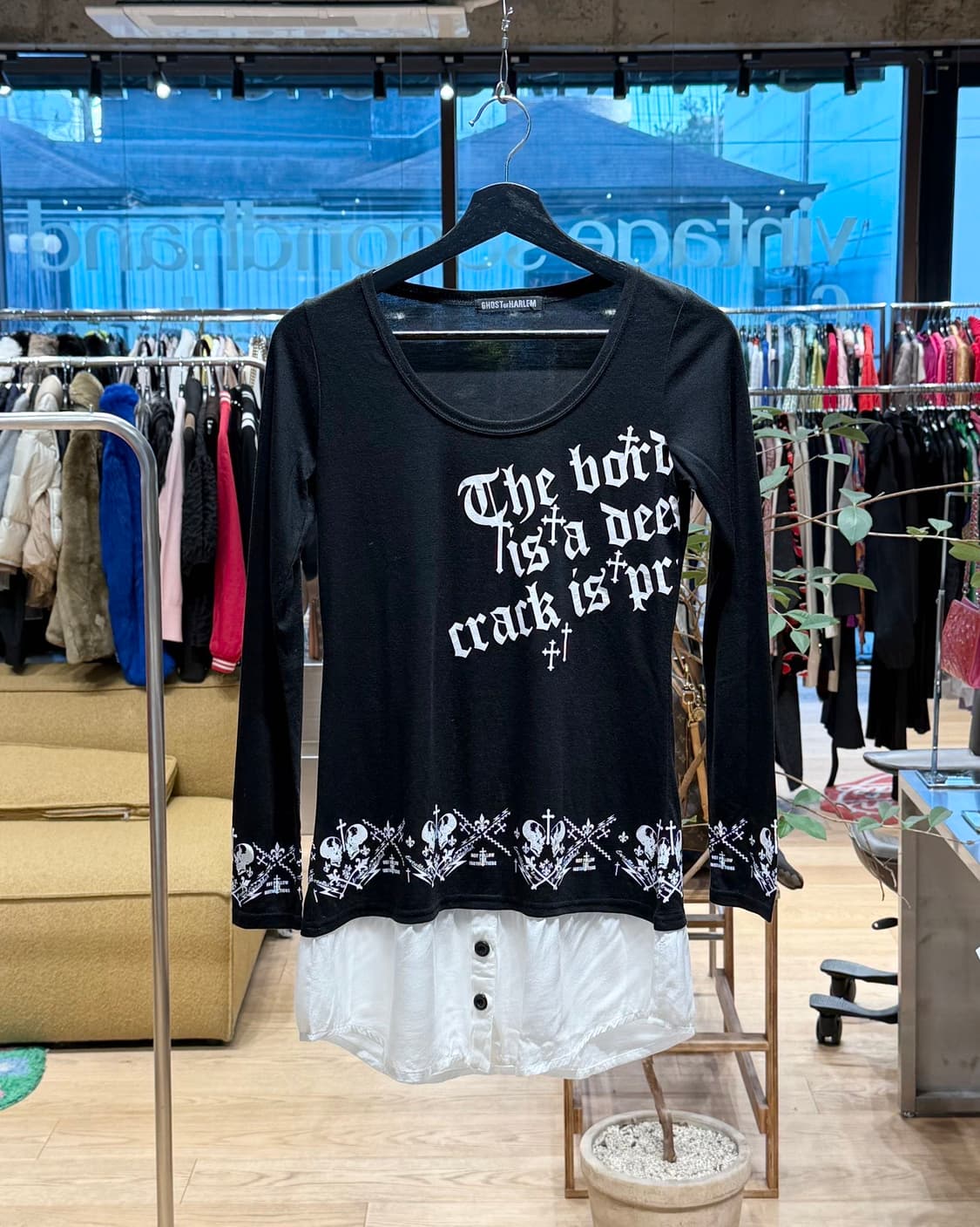 고스트 오브 할렘 블랙 레이어드 롱슬리브  상품이미지1