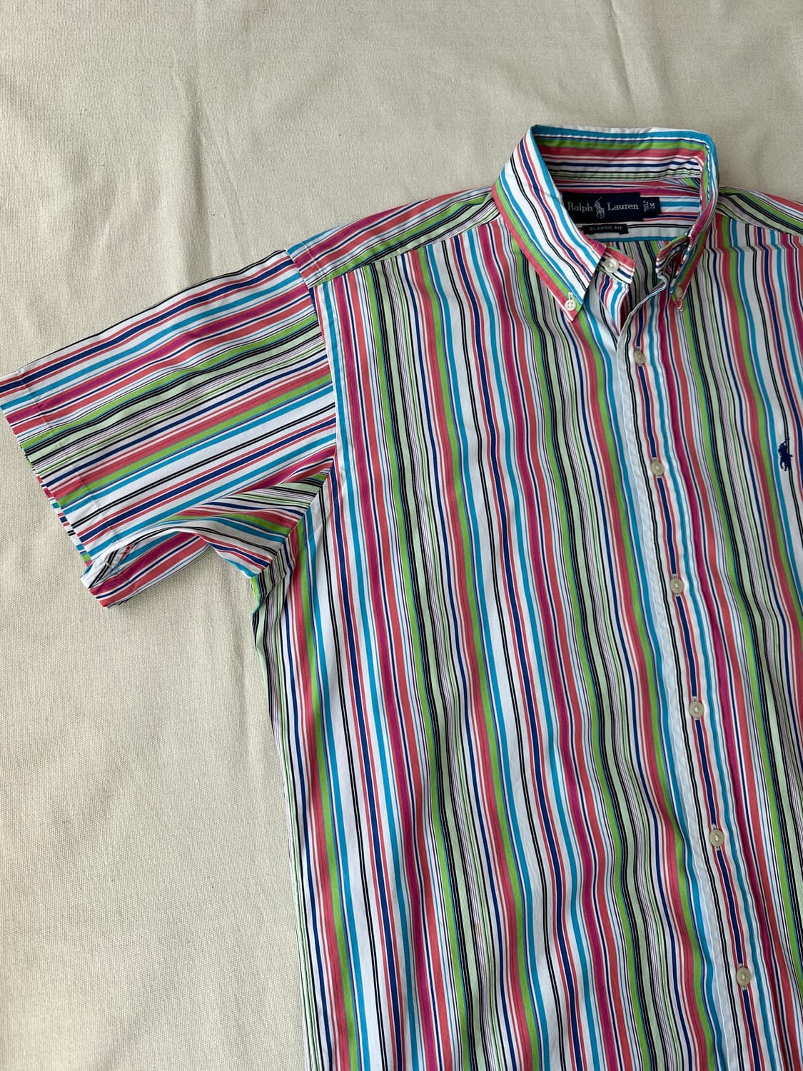 폴로 랄프로렌 멀티 스트라이프 반팔 셔츠 클래식핏 M 상품이미지3