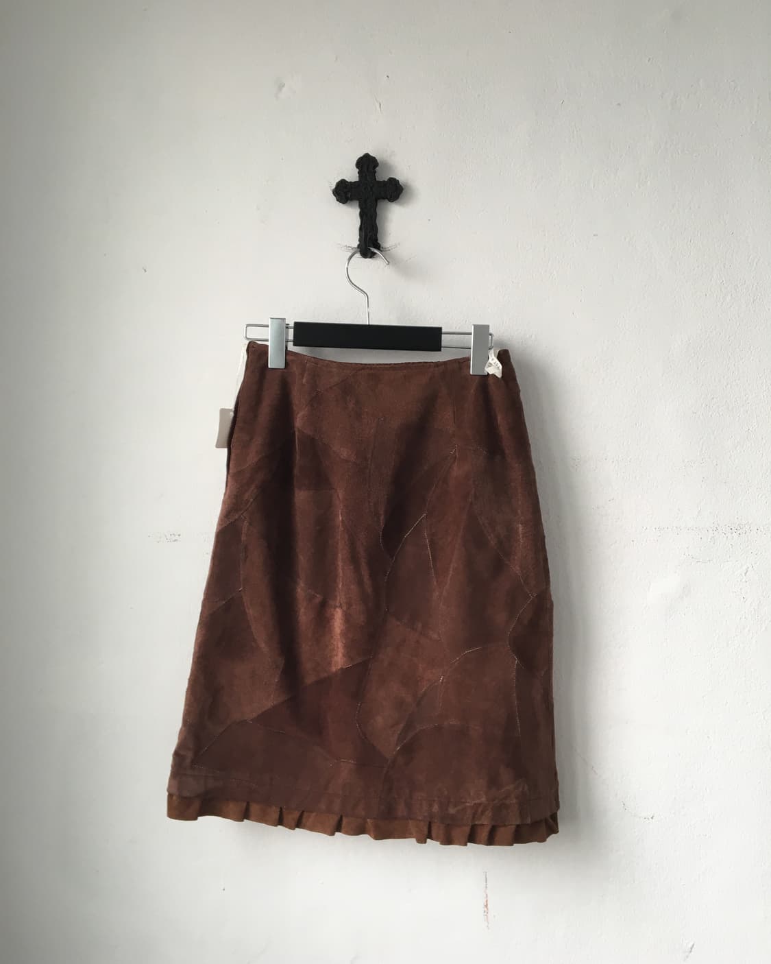 Suede patch work skirt 상품이미지2