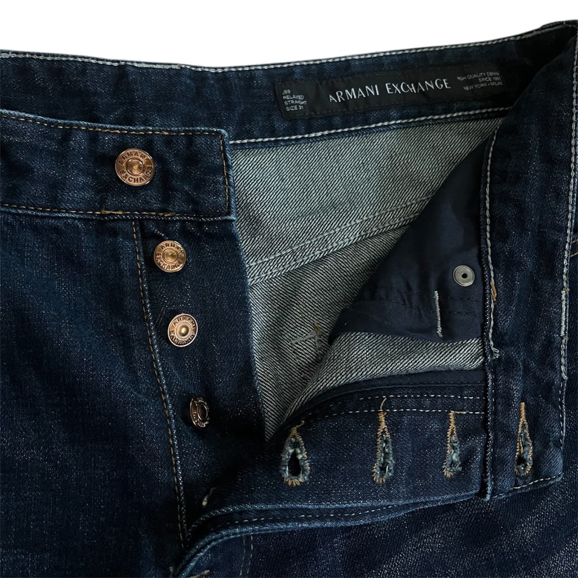 큐알) 아르마니 익스체인지 다크인디고 루즈 스트레이트 데님팬츠 상품이미지2
