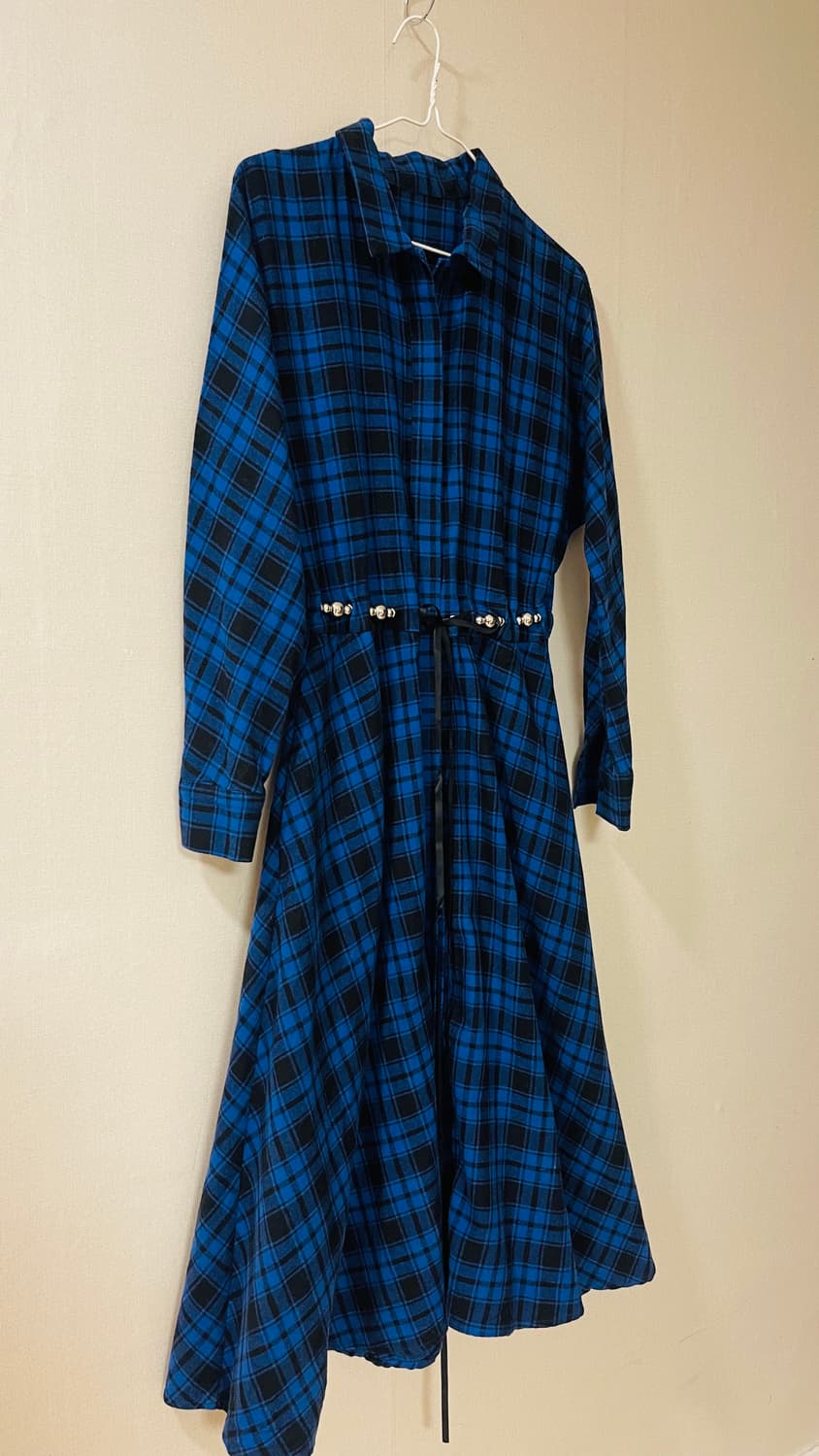 마쥬 maje REBEL 체크 셔츠형 롱 원피스 2사이즈 정가 225유로 상품이미지3