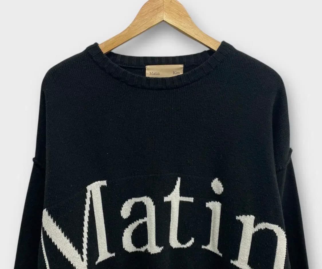 마뗑킴 빅로고 니트 블랙 free 상품이미지2