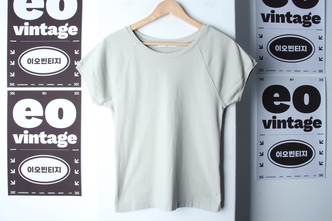 W(XL) 에잇세컨즈 반팔 티셔츠 나그랑 베이지 무지-H32727 상품이미지2