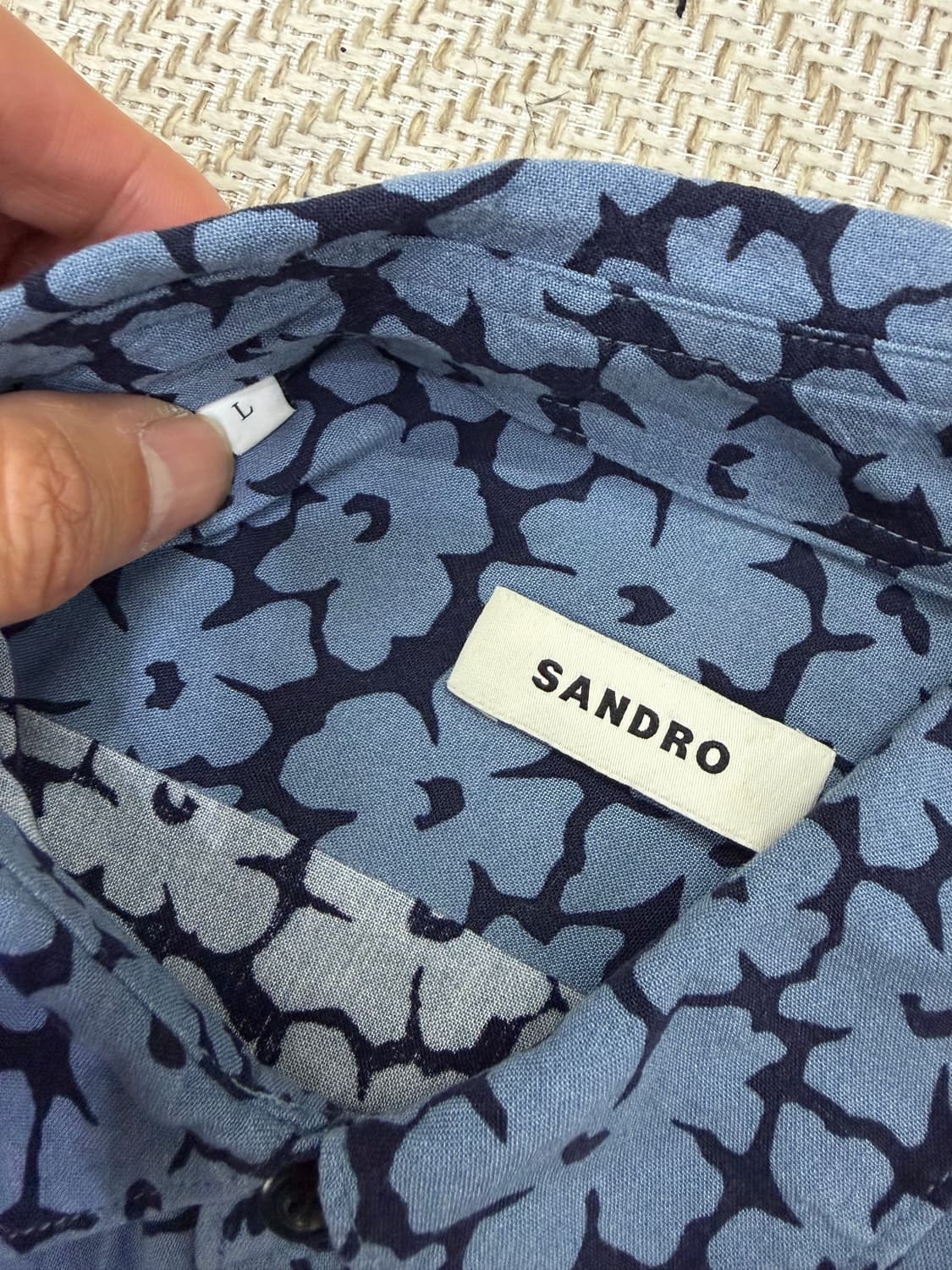 정품) 산드로옴므 신형 플라워 패턴 셔츠 남방 L 상품이미지5