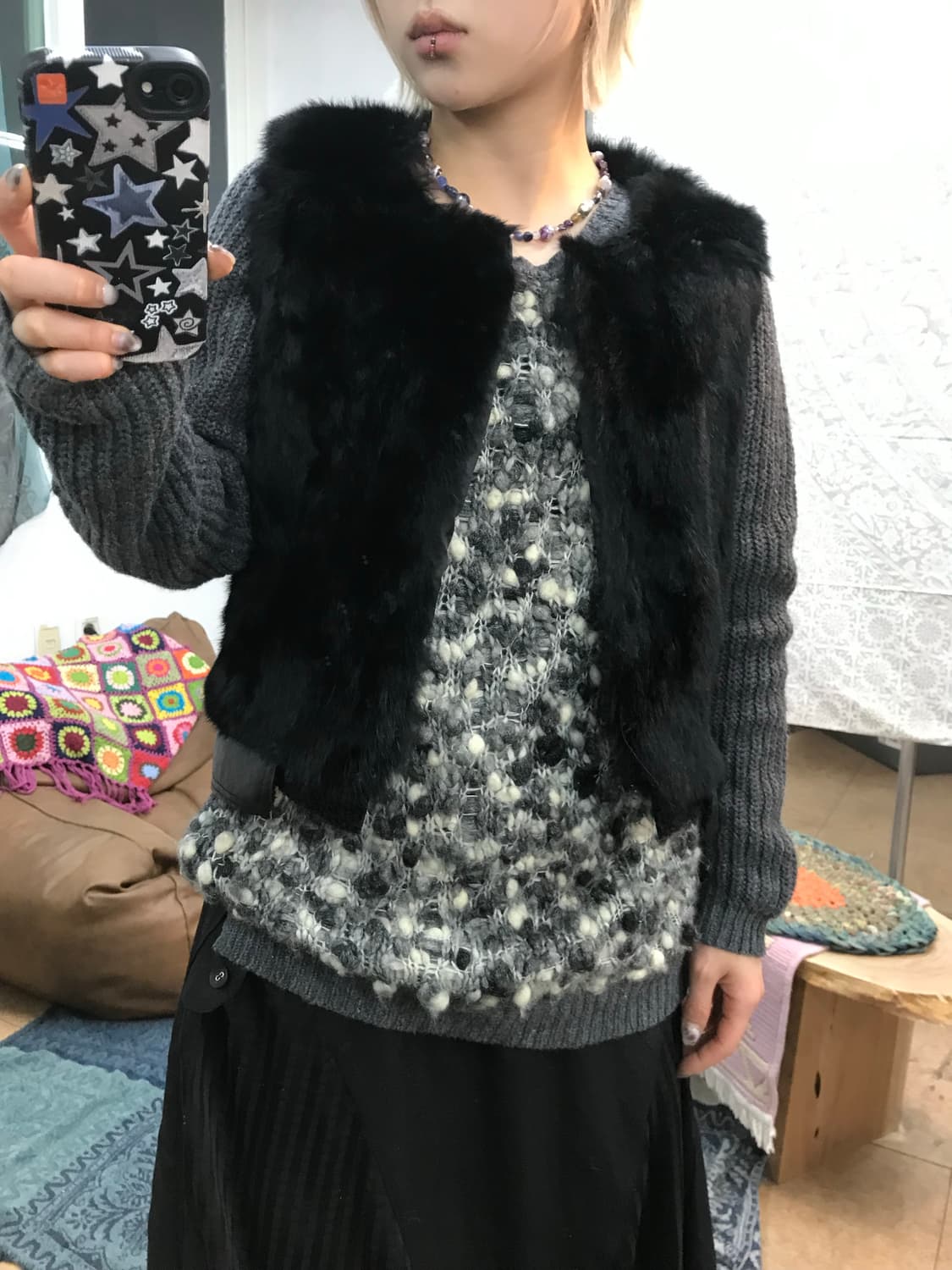 빈티지 여성 퍼 베스트 자켓  상품이미지1