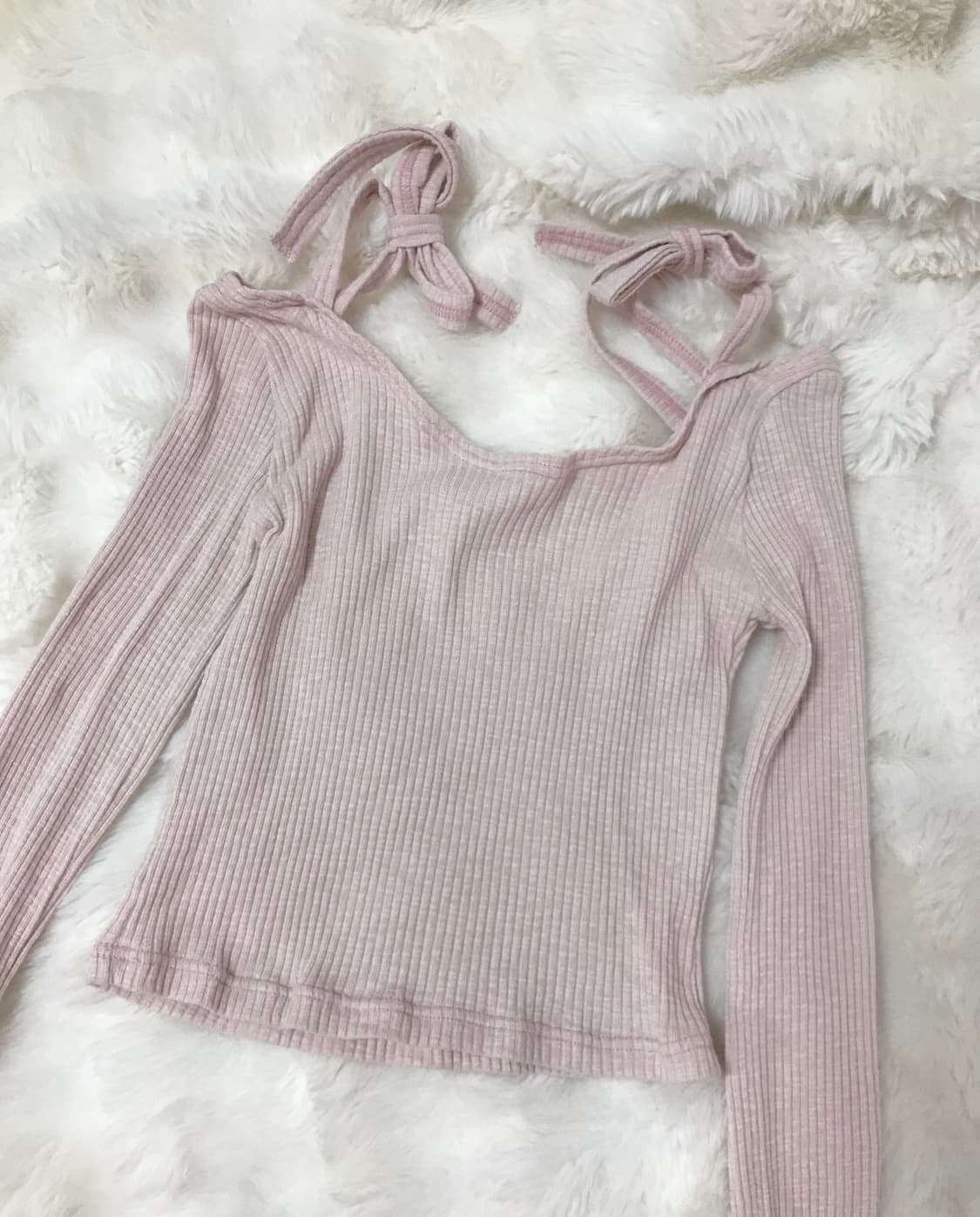 빈티지 리본 오프숄더 니트 러블리  상품이미지2