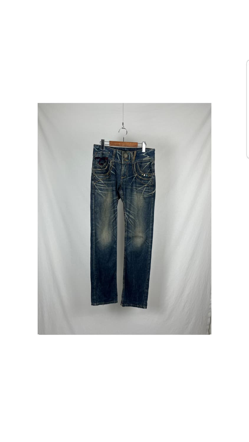 Vintage 스터드 로우웨스트 데님팬츠 상품이미지1