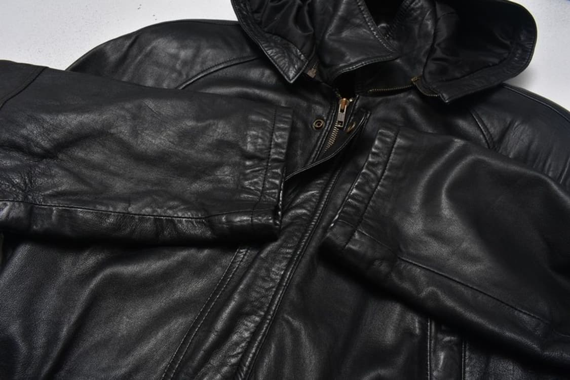 90S 양가죽 후드 레더 자켓 L M0072 상품이미지3
